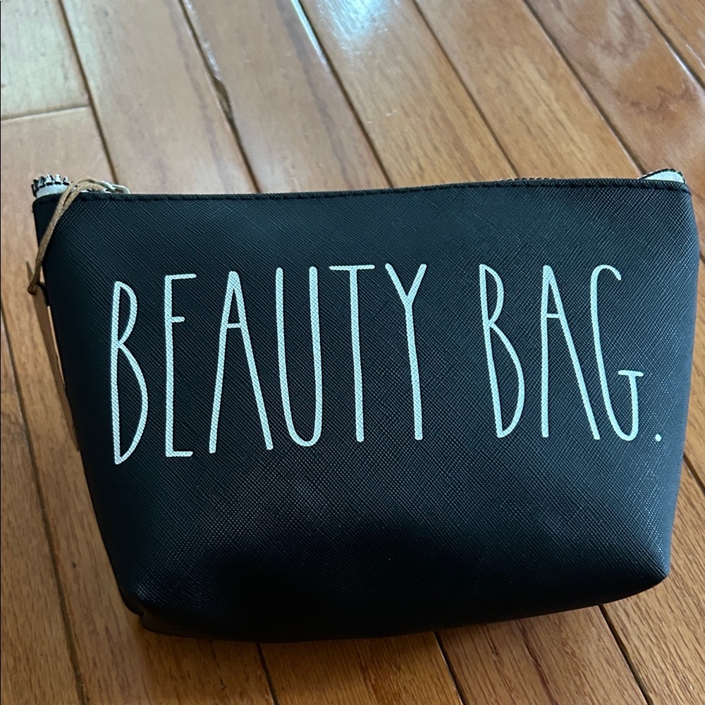 RAE DUNN black Cosmetic Bag Beauty Bag. 8.25“x2.75“x5.5“ NWT - Picture 5 of 9